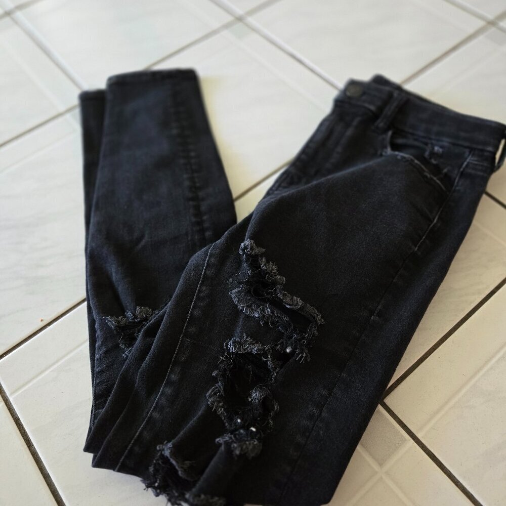 American Eagle Ne(x)t Level Curvy High Rise Jegging Jeans Rocker Black 4